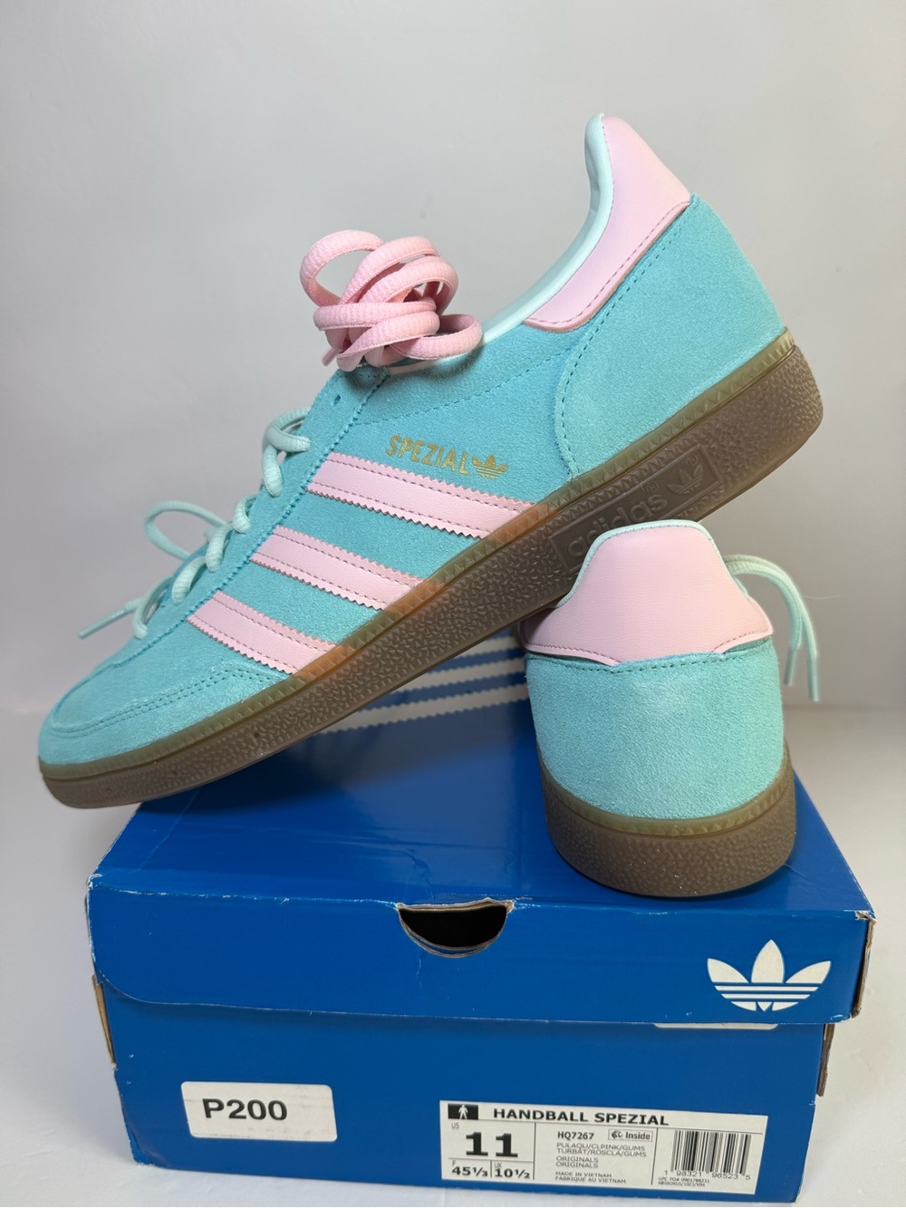Adidas Handball Spezial - Men’s 11 (women’s 12) - Blue Teal / Pink HQ7267 - New